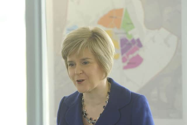 Deputy First Minister Nicola Sturgeon speaks at the unveiling. Picture: Greg MacVean