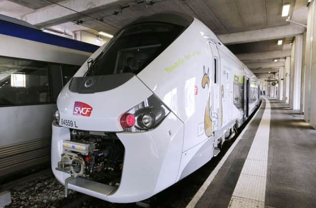 One of the new, wider SNFC Regiolis Regional Express Trains (TER) during its presentation in April. Picture: AFP/Getty