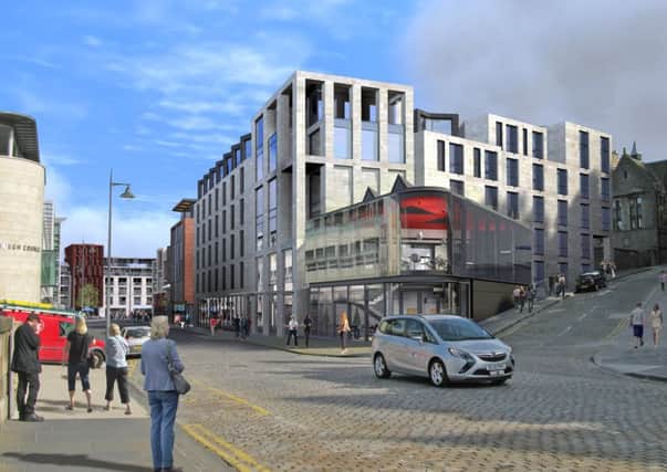 An artist's impression of the Caltongate project, now rebranded as New Waverley, viewed from Edinburgh's East Market Street. Picture: Contributed
