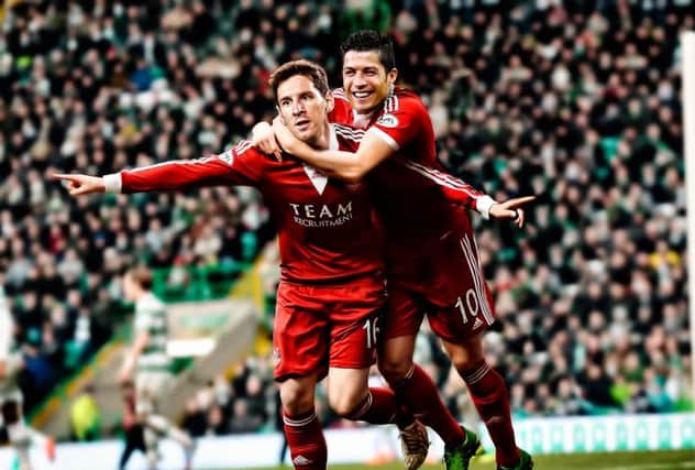 A strikeforce comprising Lionel Messi and Cristiano Ronaldo would certainly boost the Dons. Picture: Grant Paterson