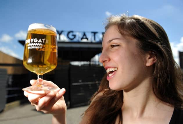 Brewer Alessandra Confessore, 24, unveiling the new Drygate brewery in Glasgow. Picture: Hemedia