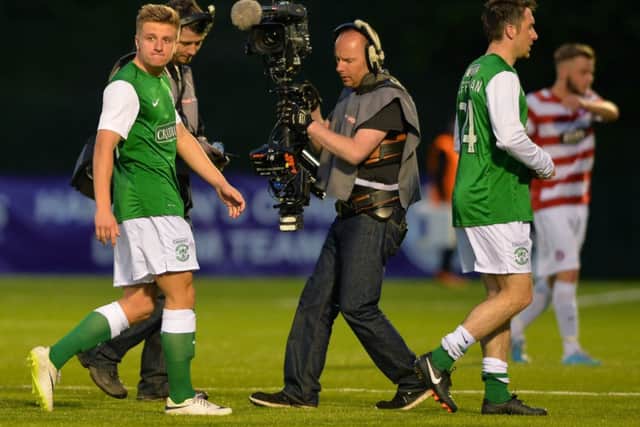 Jason Cummings goalscoring heroics lit up the first leg of the Premiership play-off final. Picture: Getty