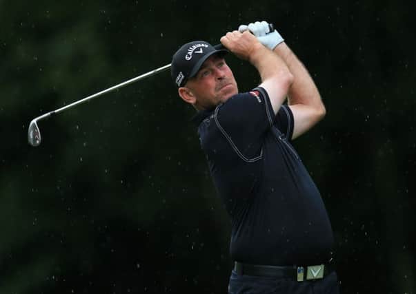 Thomas Bjorn plays a shot during his stunning opening round of 62 in the BMW PGA Championship at Wentworth. Picture: Getty