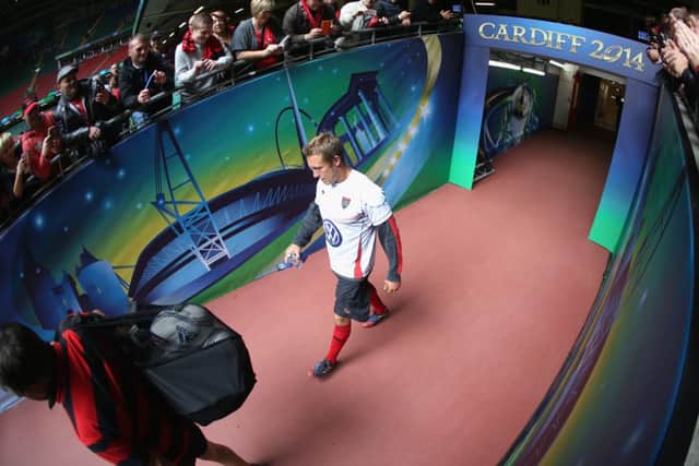 The Toulon captain Jonny Wilkinson walks down the tunnel for kicking practice. Picture: Getty