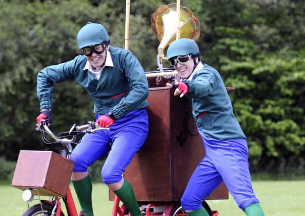 Actors Alan McHugh and Simon Donaldson embark on a show with a difference on unique multi-purpose bikes. Pictures: John Devlin