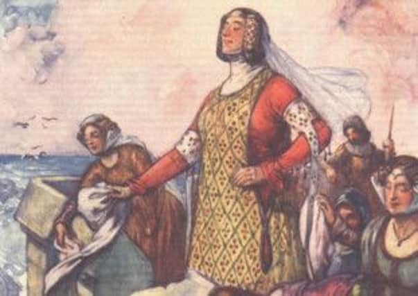 An illustration of Black Agnes with her maids defending Castle Dunbar. Picture: Contributed