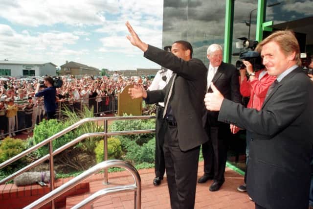 Kenny Dalglish and John Barnes at the start of their short-lived reign at Celtic. Picture: PA