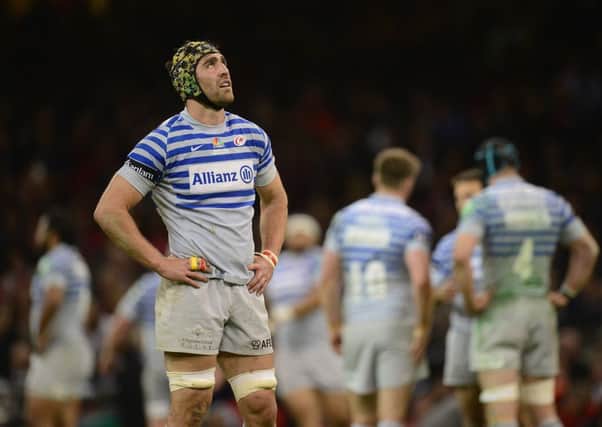 Kelly Brown looks to the heavens as Saturdays final slips away from Saracens. Picture: Getty