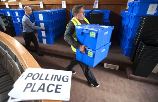 Ballot boxes are brought out of storage at Parliament House in Edinburgh. Picture: Jane Barlow