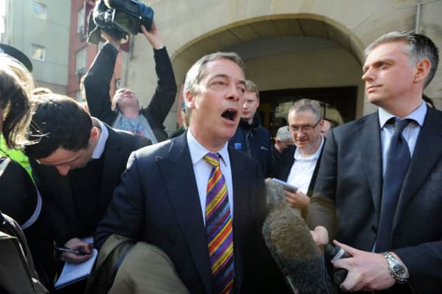 UKIP leader Nigel Farage in Edinburgh. Picture: TSPL