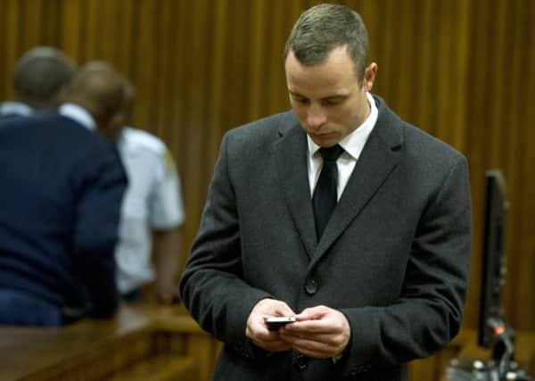 South African Paralympic star Oscar Pistorius, pictured in court last week. Picture: Getty