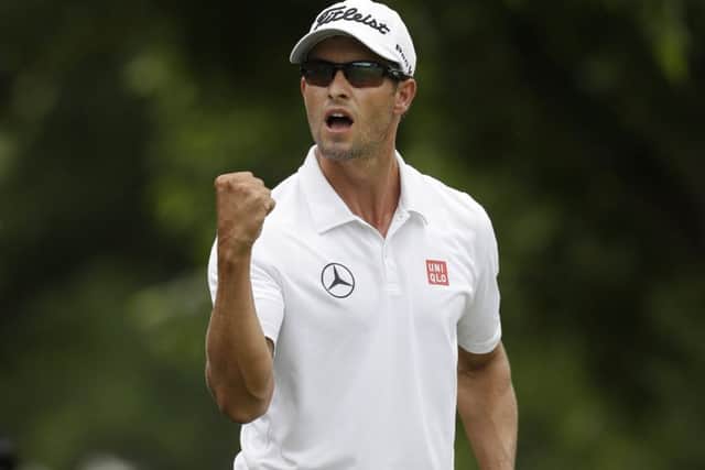 Adam Scott celebrates in Texas. Picture: AP