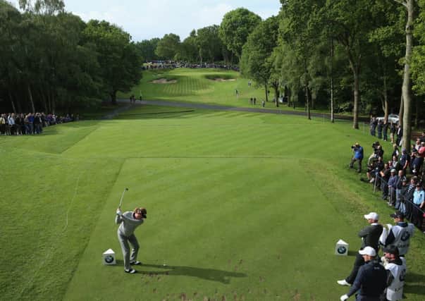 Miguel Angel Jimenez looks for a 'kestrel' at Wentworth. Picture: Getty