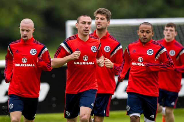 Scotland players prepare for the upcoming match. Picture: SNS