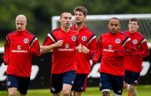 Scotland players prepare for the upcoming match. Picture: SNS
