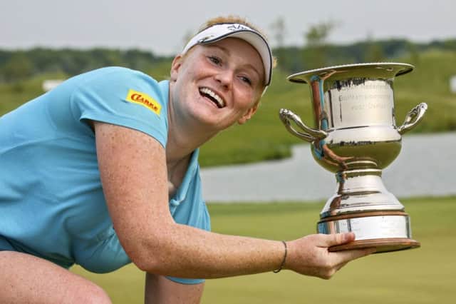 Kylie Walker is all smiles after winning the Deloitte Ladies Open in Holland on Sunday in a sudden death play-off. Picture: AFP/Getty
