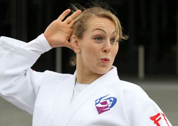 Sally Conway plays up to the cameras during the announcement of the Scotland judo team. Picture: PA