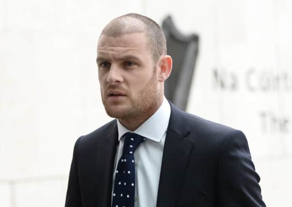 Anthony Stokes arrives at the Dublin District Court. Picture: PA