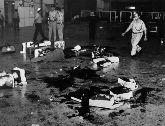 On this day in 1972 three Japanese terrorists killed 26 people in a suicide attack on Lod airport, in the Israeli city of Tel Aviv. Picture: Getty