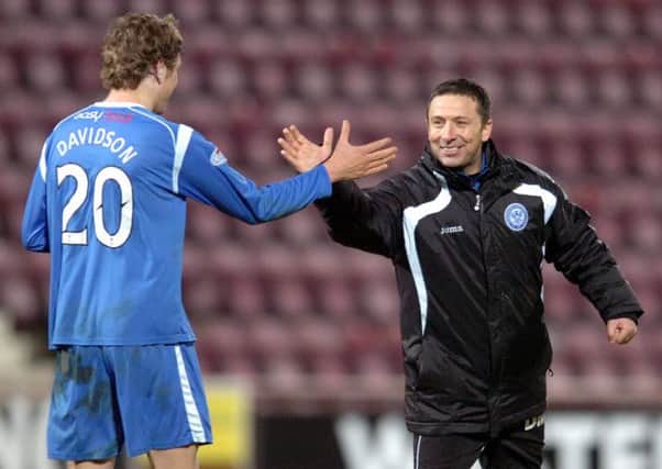 St Johnstone manager Derek McInnes with Murray Davidson.   Picture: Ian Rutherford