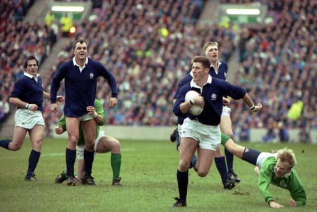 Derek Stark scoring a try for Scotland at Murrayfield. Picture: Ian Rutherford