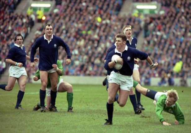 Derek Stark scoring a try for Scotland at Murrayfield. Picture: Ian Rutherford