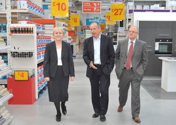Sir Ian Cheshire visiting the newest B&Q warehouse in Port Glasgow. Picture: PA