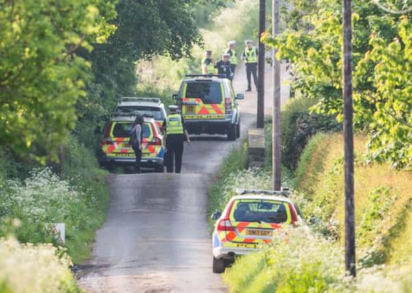 Police at the scene of the crash in Little Swinton. Picture: Ian Georgeson