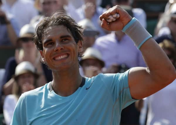 Defending champion Rafael Nadal celebrates his victory over Argentina's Leonardo Mayer. Picture: Getty