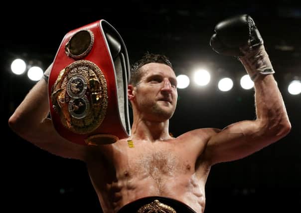 Carl Froch retained his IBF and WBA super-middleweight titles after knocking out George Groves. Picture: Getty