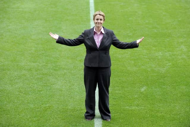 New Hibs chief executive Leeann Dempster starts work today amid fan protests against Rod Petrie. Picture: Ian Rutherford