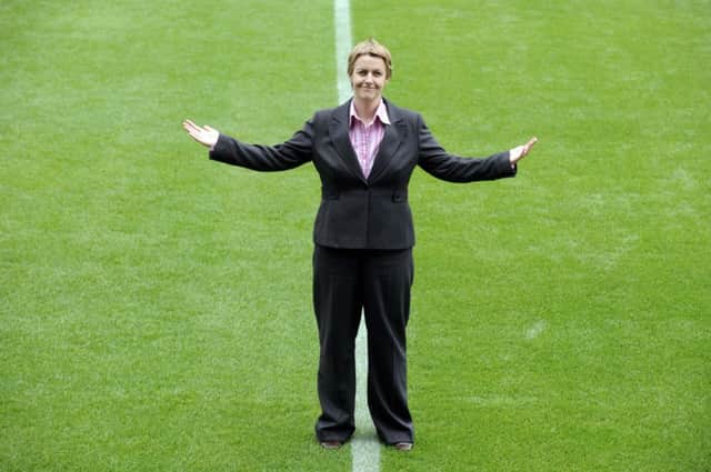 New Hibs chief executive Leeann Dempster starts work today amid fan protests against Rod Petrie. Picture: Ian Rutherford