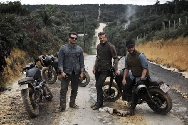 Becks gets down and dirty in the Amazon rainforest with Derek White and Anthony Mandler. Picture: BBC