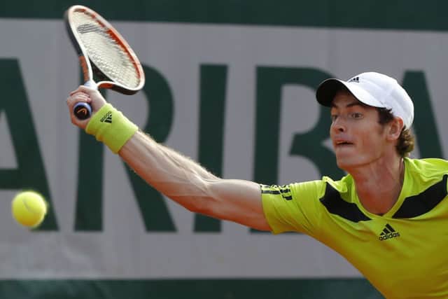 Andy Murray returns the ball during the fourth round match of the French Open against  Fernando Verdasco. Picture: AP
