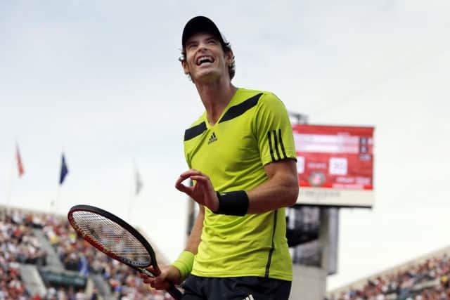 Andy Murray reacts as he plays Spain's Fernando Verdasco during the French Open. Picture: AP