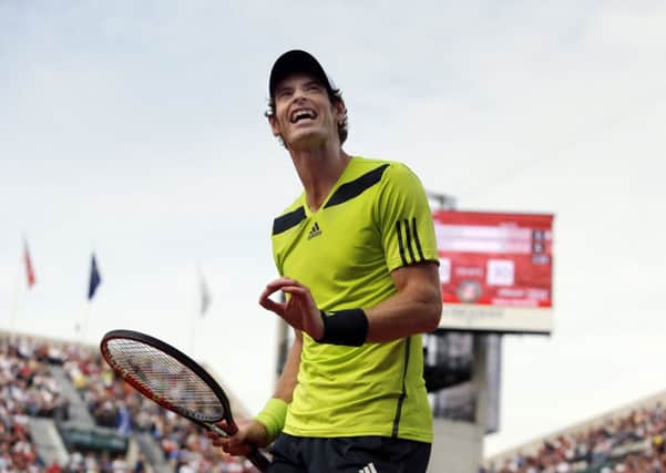 Andy Murray reacts as he plays Spain's Fernando Verdasco during  the French Open. Picture: AP
