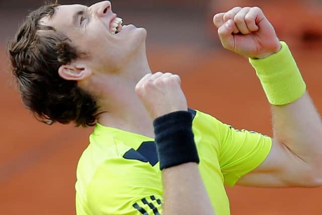 Andy Murray celebrates after defeating Fernando Verdasco during their fourth round match. Photo: AP