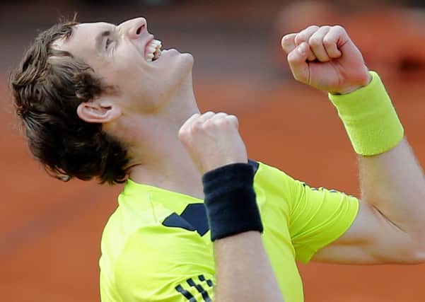 Andy Murray celebrates after defeating  Fernando Verdasco during their fourth round match. Photo: AP