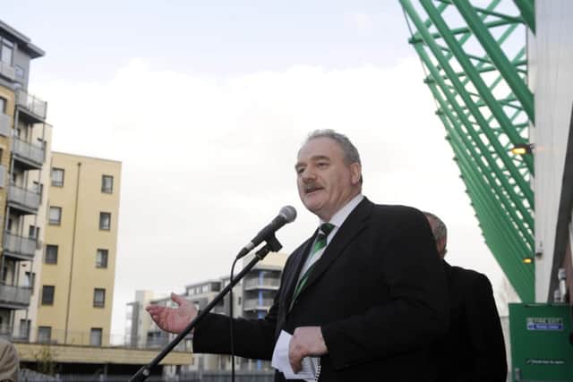 Campaign group Petrie Out have failed in their bid to be granted access to Easter Road Stadium on Saturday. Picture: Greg Macvean
