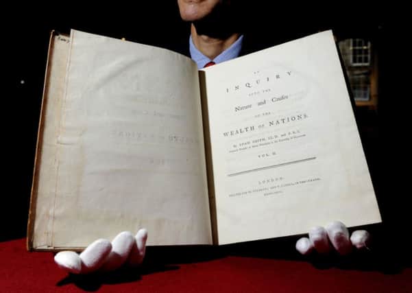 A rare example of a first edition of The Wealth of Nations by Adam Smith. Picture: TSPL