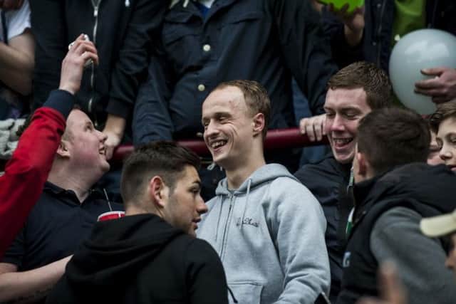 Leigh Griffiths in the crowd at a recent Heart v Hibs derby at Tynecastle. Picture: TSPL