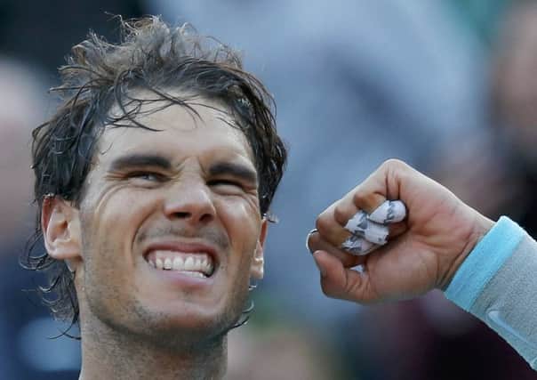 Rafael Nadal celebrates his win over David Ferrer. Picture: Reuters