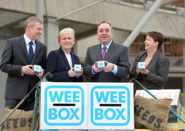 First Minister Alex Salmond, Labour leader Johann Lamont, Lib Dem leader Willie Rennie, and Conservative leader Ruth Davidson Picture: TSPL