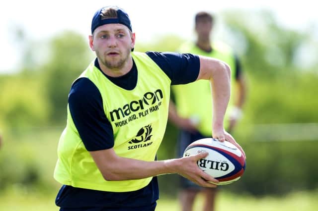 Stand-off Finn Russell trains in Houston yesterday ahead of Scotlands Test match against the United States. Picture: SNS