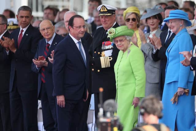 French President Francois Hollande and the Queen attend the D-Day ceremony. Picture: Getty
