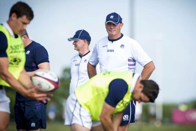 Vern Cotter supervises a training session as he prepares his players for his first match. Picture: SNS