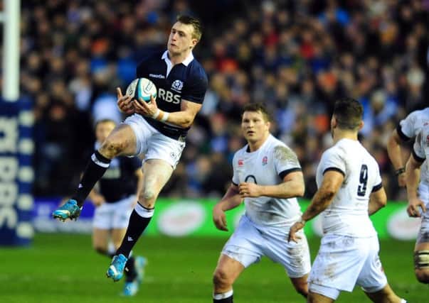 Scotland's Stuart Hogg takes a high ball.   Picture: Ian Rutherford