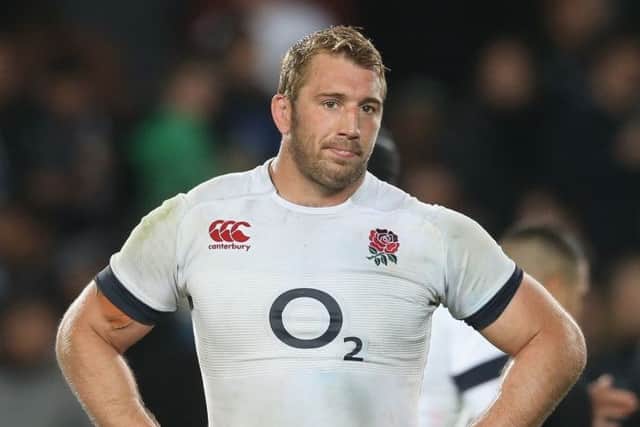 Skipper Chris Robshaw cuts a dejected figure after the close-run defeat to the All Blacks. Picture: Getty
