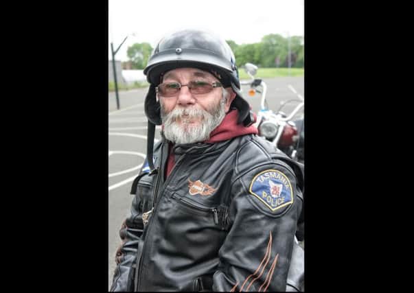 A member of the Dinglys motorcycle club in Livingston. Picture: Alan McCredie