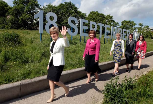 Deputy First Minister Nicola Sturgeon, Fiona Hyslop, Shona Robison, Angela Constance and Aileen Campbell. Picture: SWNS